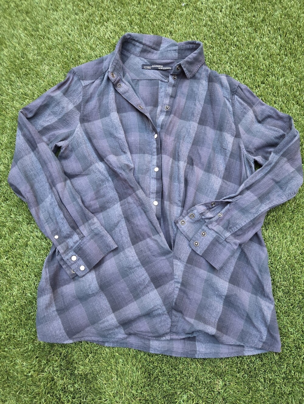 All Saints - Flannel Twist Front Tunic - Euc